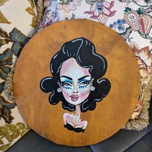 Beautiful lady / drag wooden art glitter